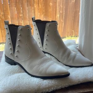 Size 7.5 Marc Fisher booties in white